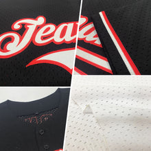 Load image into Gallery viewer, Custom White Black Mesh Authentic Throwback Baseball Jersey
