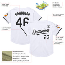 Load image into Gallery viewer, Custom White Black Mesh Authentic Throwback Baseball Jersey
