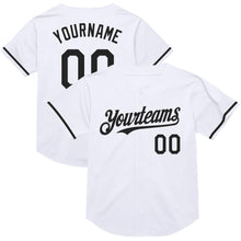 Load image into Gallery viewer, Custom White Black Mesh Authentic Throwback Baseball Jersey
