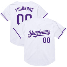 Laden Sie das Bild in den Galerie-Viewer, Custom White Purple Mesh Authentic Throwback Baseball Jersey
