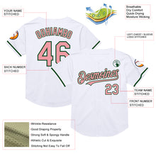 Charger l&#39;image dans la galerie, Custom White Medium Pink-Green Mesh Authentic Throwback Baseball Jersey
