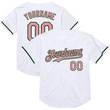 Charger l&#39;image dans la galerie, Custom White Medium Pink-Green Mesh Authentic Throwback Baseball Jersey
