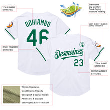 Laden Sie das Bild in den Galerie-Viewer, Custom White Kelly Green Mesh Authentic Throwback Baseball Jersey
