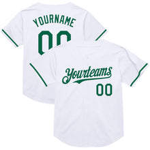 Laden Sie das Bild in den Galerie-Viewer, Custom White Kelly Green Mesh Authentic Throwback Baseball Jersey
