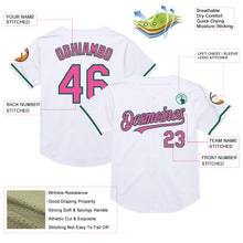 Charger l&#39;image dans la galerie, Custom White Pink-Kelly Green Mesh Authentic Throwback Baseball Jersey
