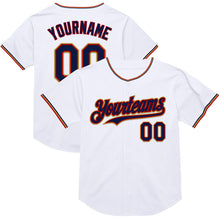 Load image into Gallery viewer, Custom White Navy Red-Old Gold Mesh Authentic Throwback Baseball Jersey
