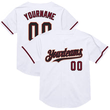 Load image into Gallery viewer, Custom White Black Crimson-Cream Mesh Authentic Throwback Baseball Jersey
