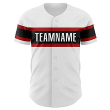 Load image into Gallery viewer, Custom White Red-Black Authentic Baseball Jersey
