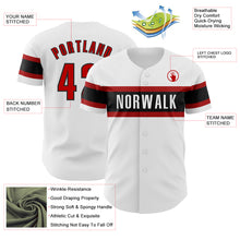 Load image into Gallery viewer, Custom White Red-Black Authentic Baseball Jersey
