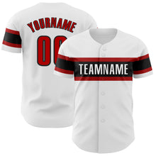 Load image into Gallery viewer, Custom White Red-Black Authentic Baseball Jersey
