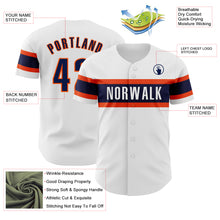 Charger l&#39;image dans la galerie, Custom White Navy-Orange Authentic Baseball Jersey
