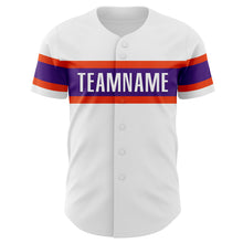 Charger l&#39;image dans la galerie, Custom White Purple-Orange Authentic Baseball Jersey
