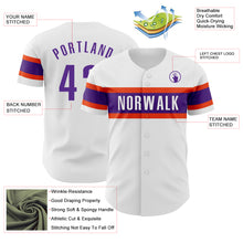 Charger l&#39;image dans la galerie, Custom White Purple-Orange Authentic Baseball Jersey
