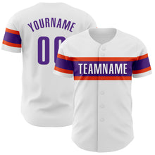 Charger l&#39;image dans la galerie, Custom White Purple-Orange Authentic Baseball Jersey
