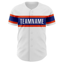 Load image into Gallery viewer, Custom White Orange-Royal Authentic Baseball Jersey
