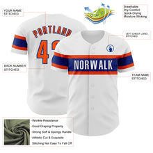 Load image into Gallery viewer, Custom White Orange-Royal Authentic Baseball Jersey
