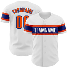 Load image into Gallery viewer, Custom White Orange-Royal Authentic Baseball Jersey
