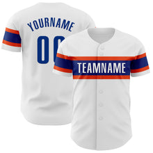 Charger l&#39;image dans la galerie, Custom White Royal-Orange Authentic Baseball Jersey
