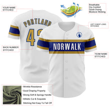 Charger l&#39;image dans la galerie, Custom White Old Gold-Royal Authentic Baseball Jersey
