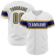 Charger l&#39;image dans la galerie, Custom White Old Gold-Royal Authentic Baseball Jersey
