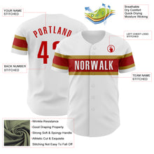 Charger l&#39;image dans la galerie, Custom White Red-Old Gold Authentic Baseball Jersey
