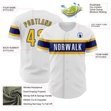 Charger l&#39;image dans la galerie, Custom White Yellow-Royal Authentic Baseball Jersey
