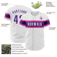 Load image into Gallery viewer, Custom White Purple-Pink Authentic Baseball Jersey
