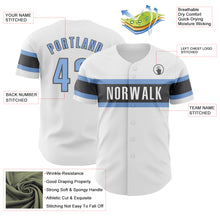 Charger l&#39;image dans la galerie, Custom White Light Blue-Steel Gray Authentic Baseball Jersey
