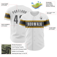 Charger l&#39;image dans la galerie, Custom White Steel Gray-Old Gold Authentic Baseball Jersey
