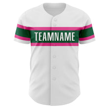 Charger l&#39;image dans la galerie, Custom White Pink-Kelly Green Authentic Baseball Jersey
