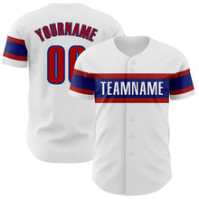 Charger l&#39;image dans la galerie, Custom White Red-Royal Authentic Baseball Jersey
