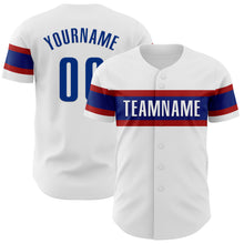 Load image into Gallery viewer, Custom White Royal-Red Authentic Baseball Jersey
