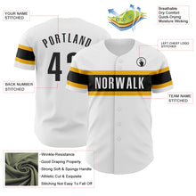 Charger l&#39;image dans la galerie, Custom White Black-Gold Authentic Baseball Jersey
