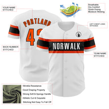 Load image into Gallery viewer, Custom White Orange-Black Authentic Baseball Jersey
