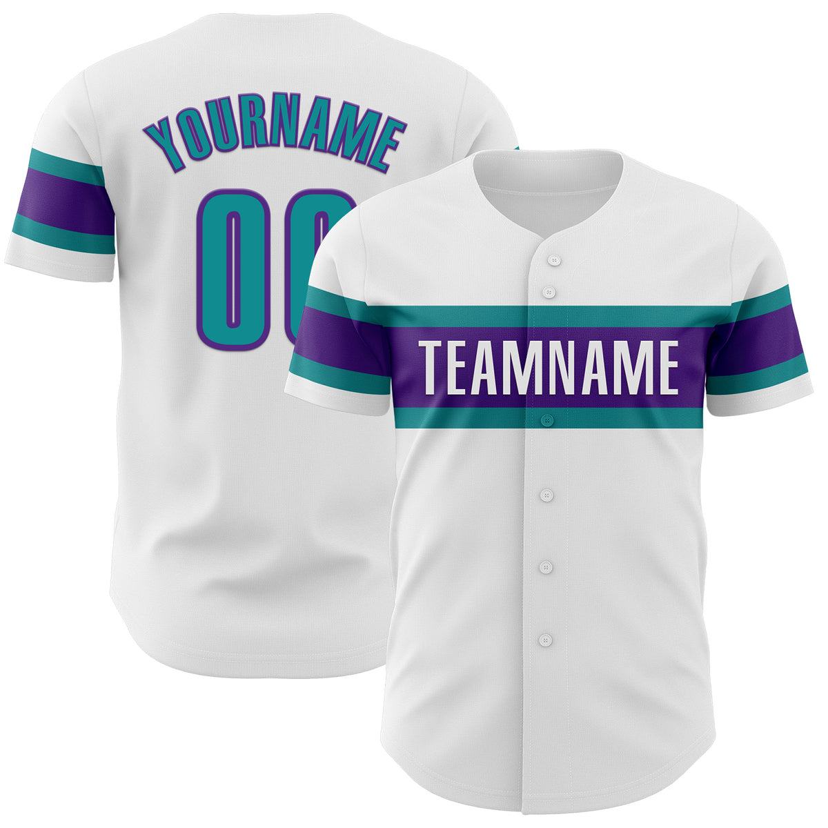 2024 Cheap Custom White Teal-Purple Authentic Baseball Jersey Free ...