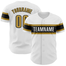 Charger l&#39;image dans la galerie, Custom White Old Gold-Black Authentic Baseball Jersey
