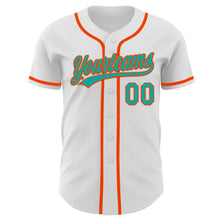 Charger l&#39;image dans la galerie, Custom White Aqua-Orange Authentic Baseball Jersey
