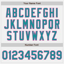 Load image into Gallery viewer, Custom White Teal-Pink Authentic Baseball Jersey
