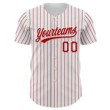 Charger l&#39;image dans la galerie, Custom White Red Pinstripe Red Authentic Baseball Jersey
