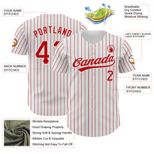 Charger l&#39;image dans la galerie, Custom White Red Pinstripe Red Authentic Baseball Jersey
