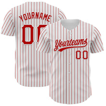 Charger l&#39;image dans la galerie, Custom White Red Pinstripe Red Authentic Baseball Jersey
