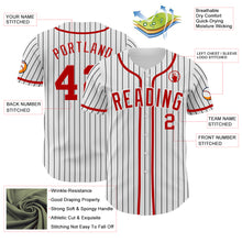 Загрузить изображение в средство просмотра галереи, Custom White Black Pinstripe Red Authentic Baseball Jersey
