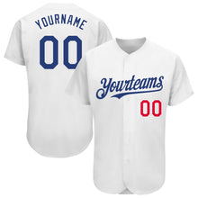 Charger l&#39;image dans la galerie, Custom White Royal-Red Authentic Baseball Jersey
