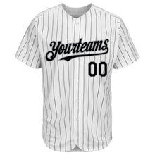 Charger l&#39;image dans la galerie, Custom White Black Pinstripe Gray Authentic Baseball Jersey
