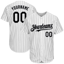 Charger l&#39;image dans la galerie, Custom White Black Pinstripe Gray Authentic Baseball Jersey
