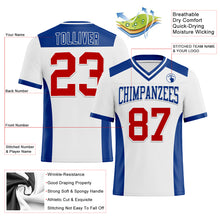 Charger l&#39;image dans la galerie, Custom White Red-Royal Mesh Authentic Football Jersey
