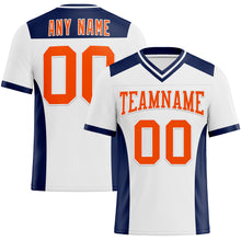 Загрузить изображение в средство просмотра галереи, Custom White Orange-Navy Mesh Authentic Football Jersey
