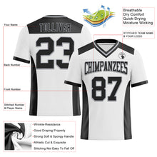 Charger l&#39;image dans la galerie, Custom White Black-Gray Mesh Authentic Football Jersey
