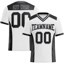 Charger l&#39;image dans la galerie, Custom White Black-Gray Mesh Authentic Football Jersey
