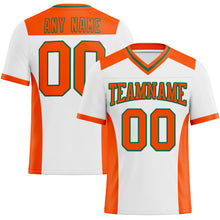 Laden Sie das Bild in den Galerie-Viewer, Custom White Orange-Kelly Green Mesh Authentic Football Jersey
